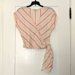 Madewell Sash-Tie Wrap Top in Montpellier Stripe